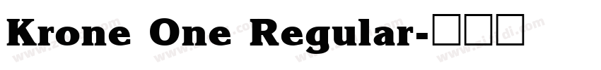 Krone One Regular字体转换